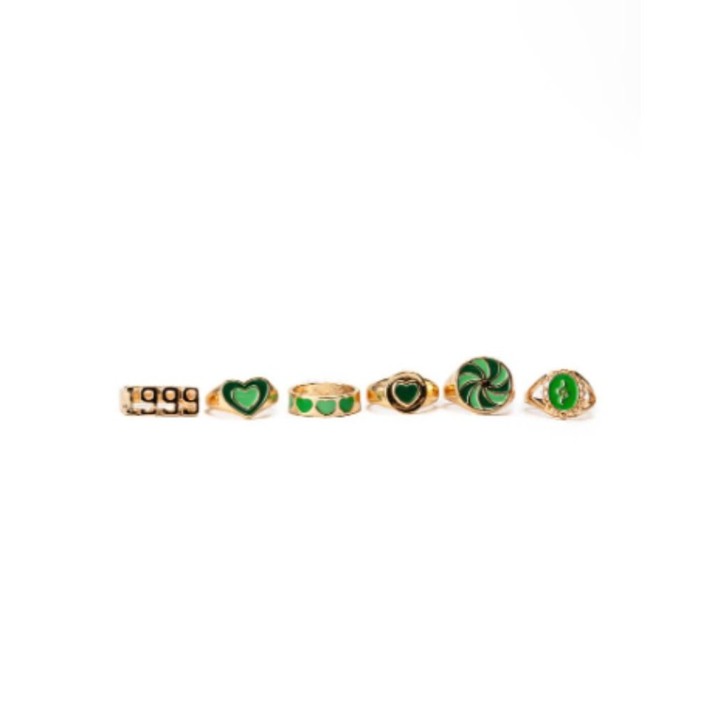 ENVIOUS ENAMEL RING SET - Picture 2 of 3